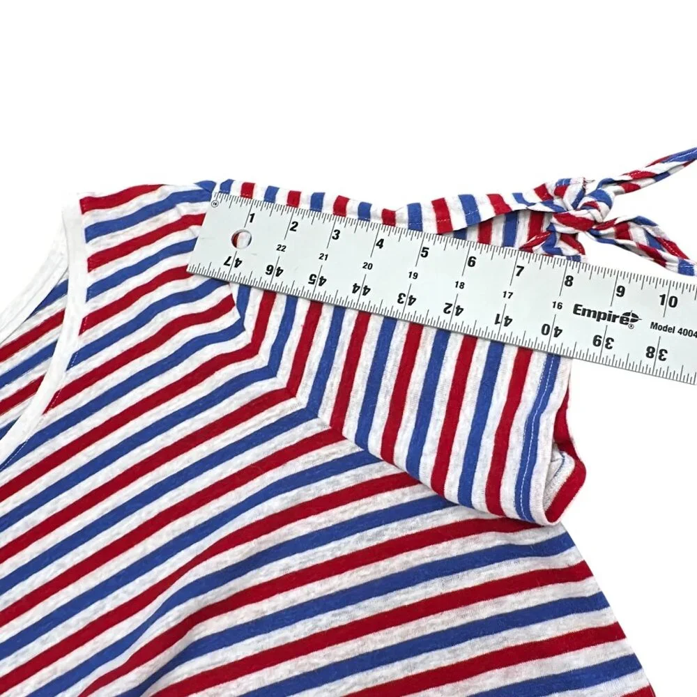 Talbots Shirt Size 2X Red White Blue Patriotic USA Linen Blend Stripe Top Tee - Picture 10 of 10
